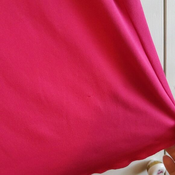 Thalia Sodi Bright Pink Ruffle Stretch Top Women's 1X - Picture 4 of 4